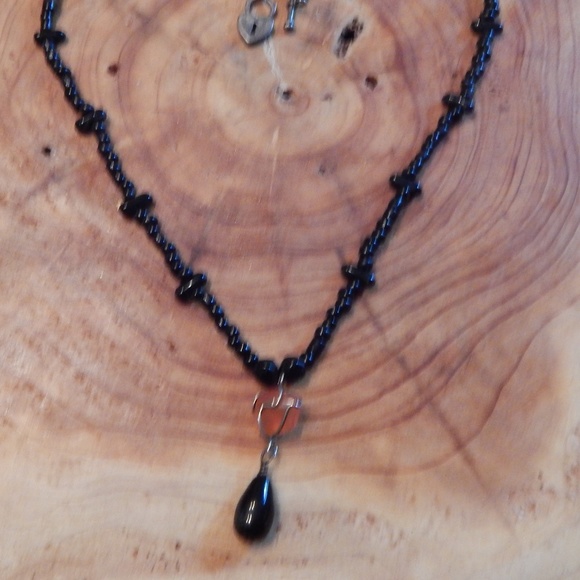 Artisan BoHo Onyx & Amber Choker/Necklace - Picture 3 of 8